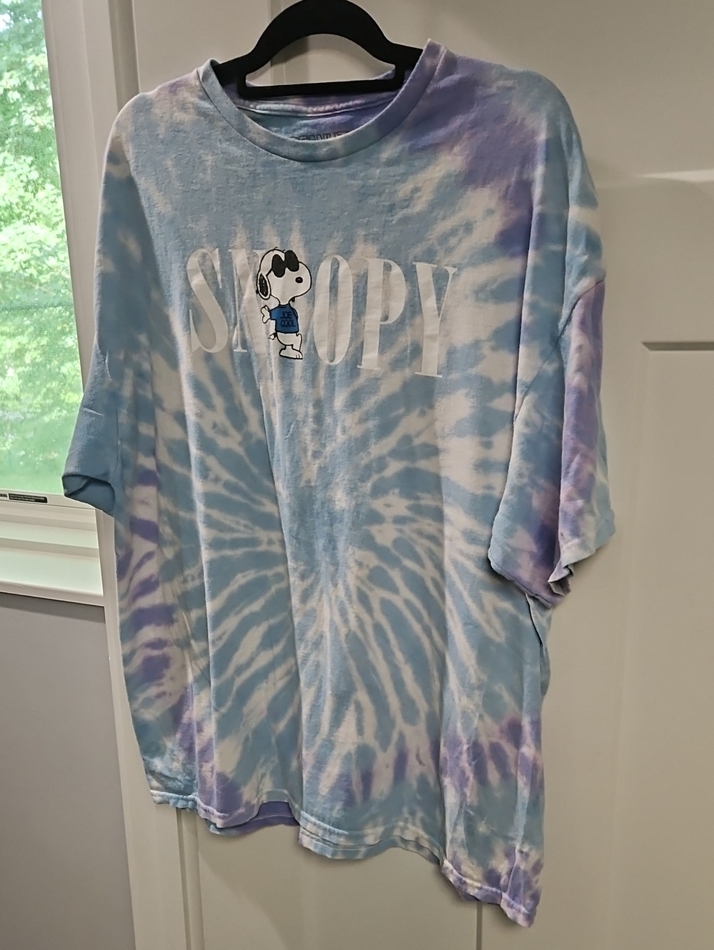 Peanuts Tie-Dye Snoopy Tee in Light Blue & Purple - Peanuts